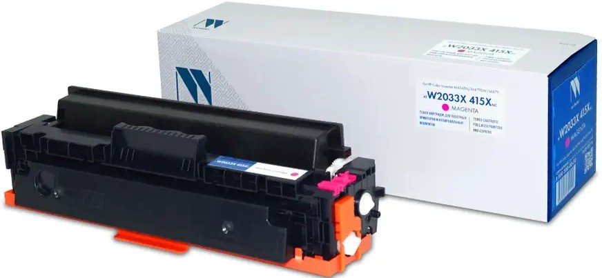 Тонер-картридж NV Print W2033X (NV-W2033X 415X M) с чипом для HP Color LaserJet Pro M454dn/M479dw, №415X, M, 6K, до версии 002_2247A