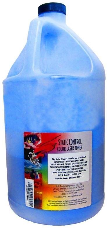 Тонер Static Control OKIUNIV3-1KG-C голубой для Oki C3300N/5500