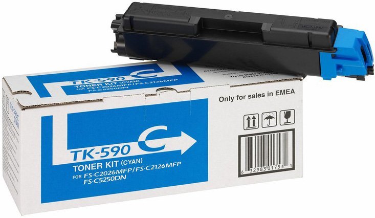 Тонер-картридж TK-590C 5 000 стр. Cyan для FS-C2026MFP/C2126MFP/C2526MFP/C2626MFP/C5250DN, P6026CDN/P6526CDN