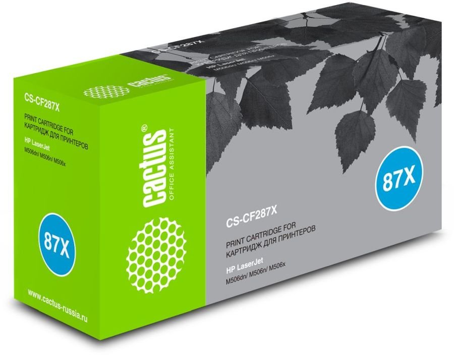 Тонер Картридж Cactus CS-CF287X-MPS черный (24000стр.) для HP LJ M506dn/ M506n/ M506x