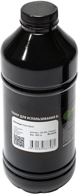 Тонер Cactus CS-RK-THМ247 черный флакон 400гр для принтера Катюша Р247/М247