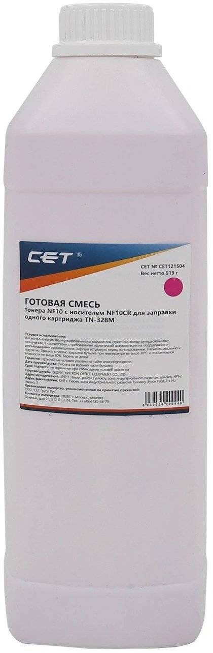 Тонер Cet CET121504 пурпурный бутылка 486гр. для принтера bizhub C250i, bizhub C300i, bizhub C360i, DEVELOP: ineo+ 250i, ineo+ 300i, ineo+ 360i