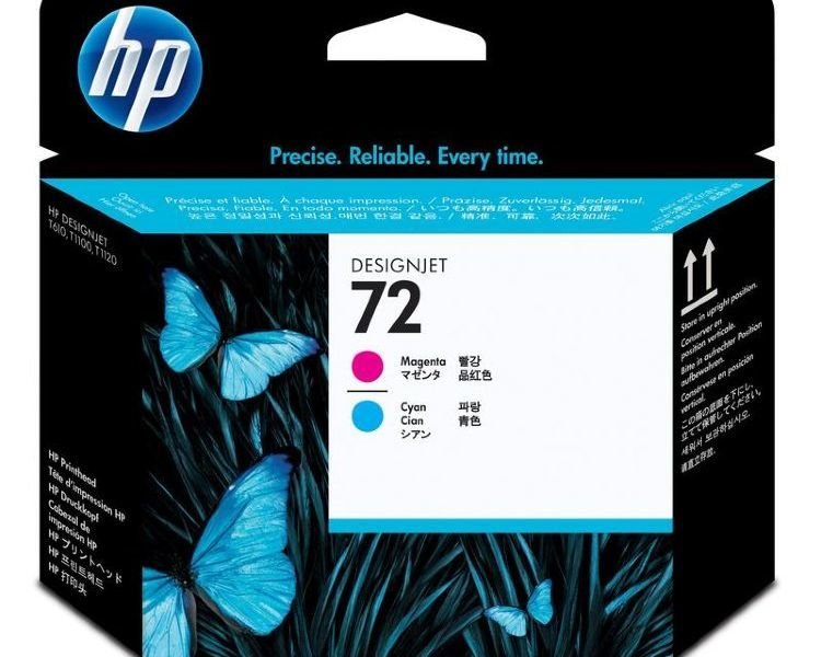 Печатающая головка HP 72 C9383A пурпурный/голубой для HP DJ T1100/T610