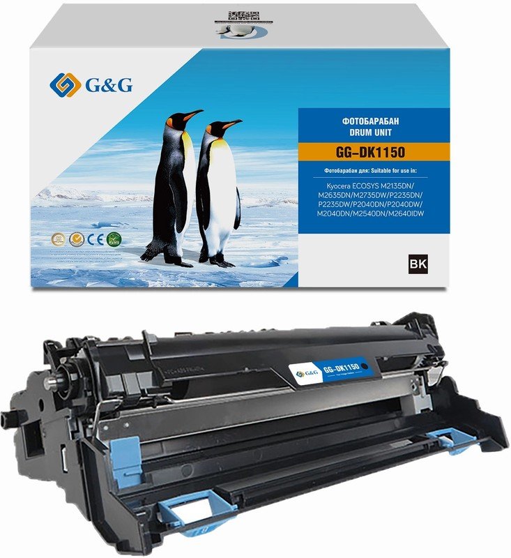 Блок фотобарабана G&G GG-DK1150 DK-1150 черный ч/б 100000стр для ECOSYS M2135DN/M2635DN/M2735DW/P2235DN/P2235DW/P2040DN/P2040DW/M2040DN/M2540DN/M2640