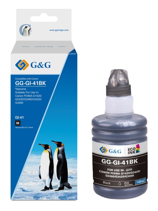 Чернила G&G GG-GI-41C голубой 140мл для Canon Pixma G1420/G1430/G2420/G2430/G2460/G3420