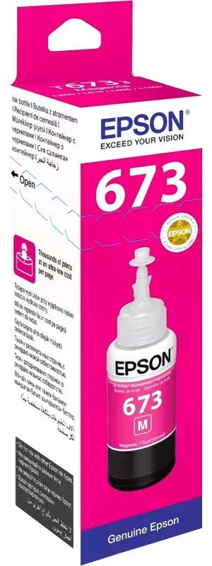 Чернила Epson 673 C13T673398 (аналог C13T67334A) пурпурный 70мл для Epson L800/L810/L850/L1800