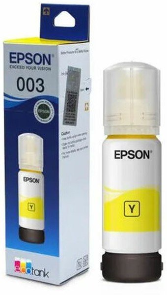 Чернила Epson 003 C13T00V498 65 мл, желтый, оригинальные для Epson L3100, L3101, L3110, L3150, L3151, L3156, L3160, L3260, L3266, L5190, L5290