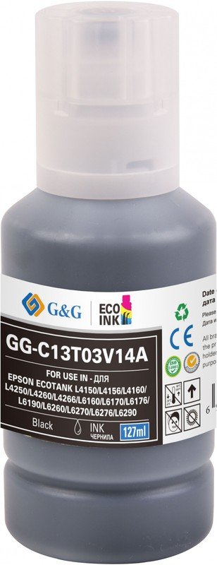 Чернила G&G GG-C13T03V14A 101BK черный пигментный127мл для Epson L4150/L4160/L6160/L6170