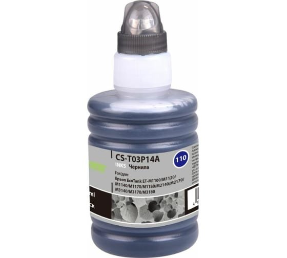 Чернила Cactus CS-T03P14A 110 BK черный 140мл для Epson M1100/M1120/M1170/M2140/M2170