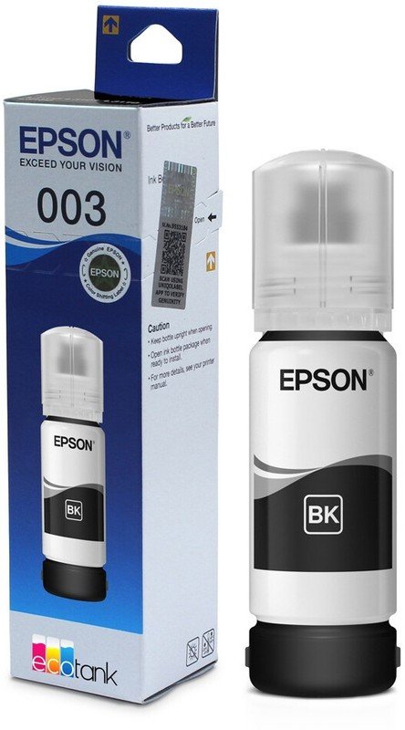 Чернила Epson 003 C13T00V198 65 мл, черный, оригинальные для Epson L1110, L3100, L3101, L3110, L3115, L3116, L3150, L3151, L3152, L3156, L5190