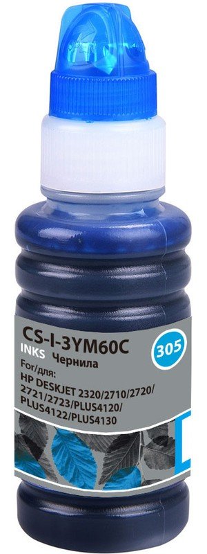 Чернила Cactus CS-I-3YM60C №305 голубой 100мл для HP DeskJet 2710/2120/2721/2722/2723