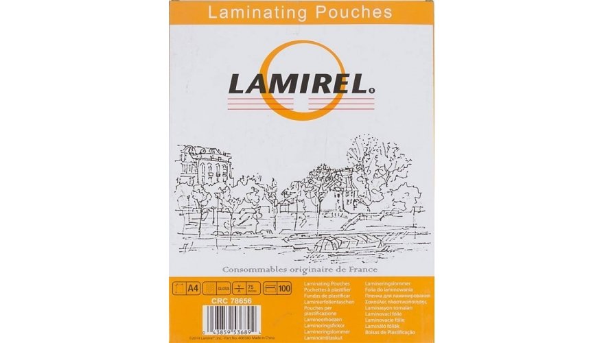Пленка для ламинирования Fellowes 75мкм A4 (100шт) 216x303мм Lamirel (LA-78656)