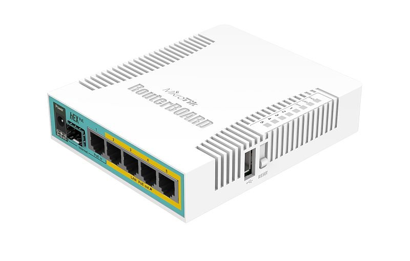 MikroTik RB960PGS hEX PoE(без WiFi) 5x Ethernet, 1х SFP, раздача PoE hEX PoE with 800MHz CPU, 128MB RAM, 5x Gigabit LAN (four with PoE out), USB, RouterOS L4, plastic case and PSU