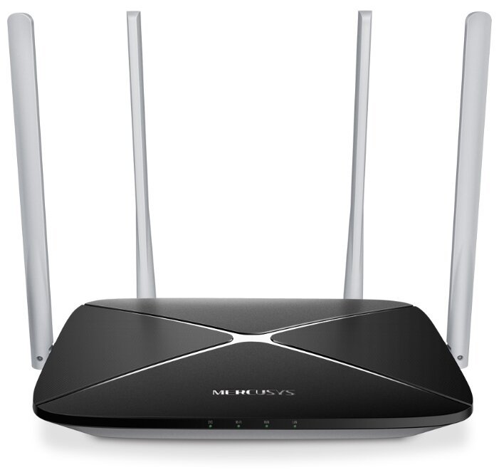 Mercusys AC12, AC1200 Dual-Band Wi-Fi Роутер, 867 at 5 GHz +300 Mbps at 2.4 GHz, 802.11ac/a/b/g/n, 1 port WAN 10/100 Mbps + 4 ports LAN 10/100