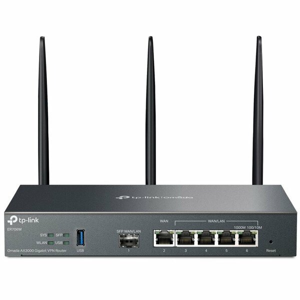 Маршрутизатор TP-LINK VPN Omada ER706W с гигабитными портами и поддержкой Wi-Fi AX3000