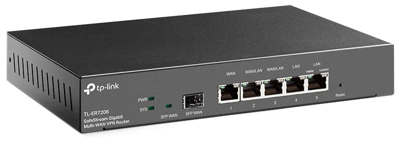TP-Link TL-ER7206 Роутер Gigabit multi-WAN VPN router (1 Gb SFP WAN,1 Gb RJ-45 WAN, 2 Gb WAN/LAN, 2 Gb fixed LAN ports)