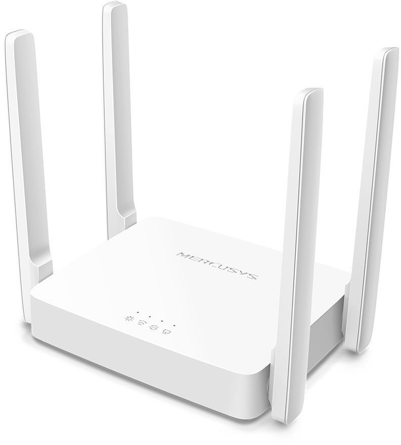 Mercusys AC10,AC1200 dual band wireless router, 300Mbpst at 2.4G and 867Mbps at 5G, 1 10/100Mbps WAN port + 2 10/100Mbps LAN ports, 4 external 5dBi antennas, support IPTV, IPv6,Parent Control, Russian configuration interface