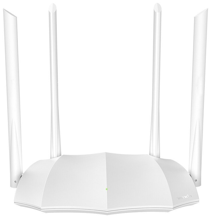 Tenda AC5 V3.0 Двухдиапазонный WiFi роутер AC1200, до 300 Мбит/с на 2,4 ГГц + до 867 Мбит/с до 5 ГГц, LAN 3x100 Мбит/с, WAN 1x100 Мбит/с, 4*6dBi антенны, белый корпус