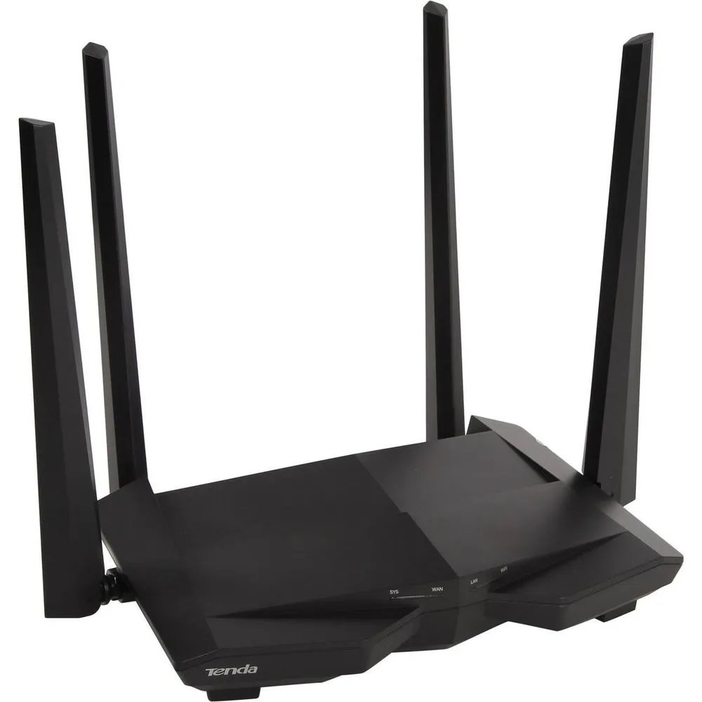 Роутер TENDA AC10 гигабитный AC, 1200Мбит/с, 4*5дБи антенны, MU-MIMO, Beamforming черный (1/10)
