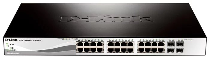 Коммутатор D-Link (DGS-1210-28P/ME/B2A) 24G 24PoE 193W настраиваемый