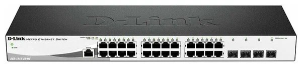 D-LINK DGS-1210-28/ME Управляемый коммутатор 2 уровня с 24 портами 10/100/1000Base-T и 4 портами 1000Base-X SFP