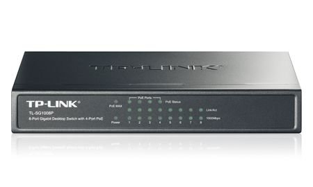 TP-Link SMB TL-SG1008P 8-портовый гигабитный настольный коммутатор с 4 портами PoE