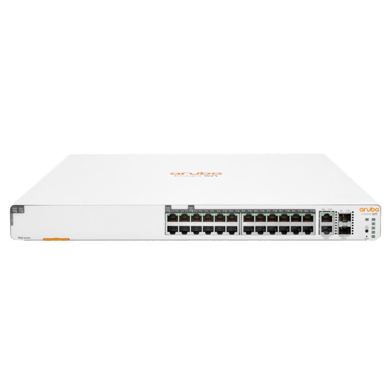 Коммутатор HPE Aruba IOn 1960 (JL807A) 24G 2XT 2XF 370W Managed L2+ 24*10/100/1000 2*10GBase-T 2SFP+ Switch