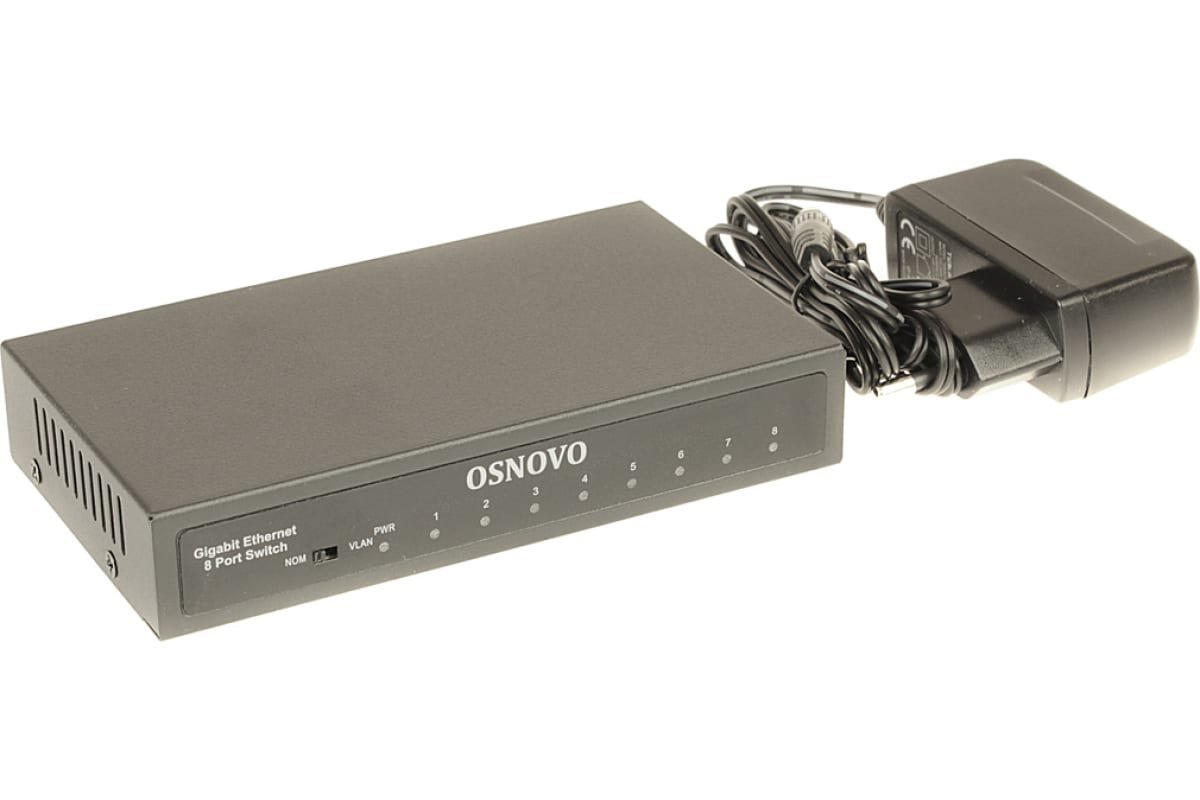 Коммутатор Osnovo SW-70800 2xКомбо(1000BASE-T/SFP) неуправляемый