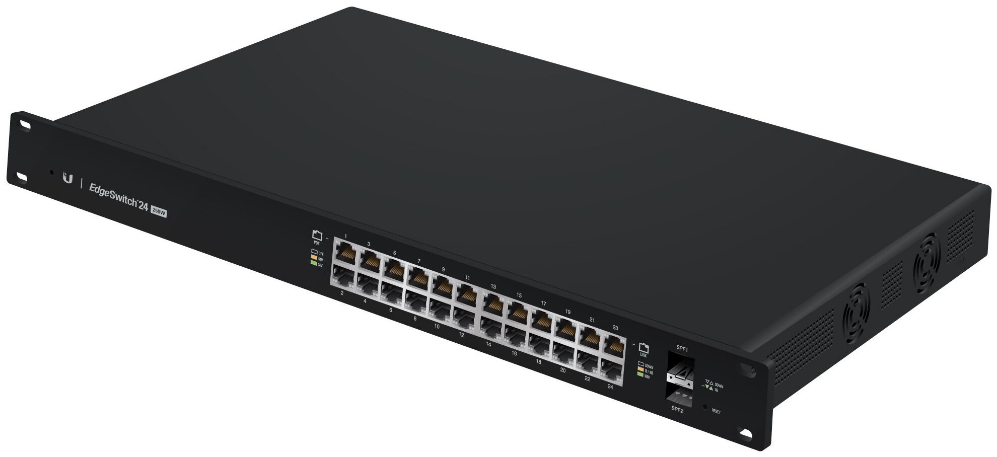 Коммутатор Ubiquiti EdgeSwitch 24-250W (ES-24-250W) 24 порта, раздача питания 24/48В на всех портах, суммарная мощность 250W (728565) (022241)