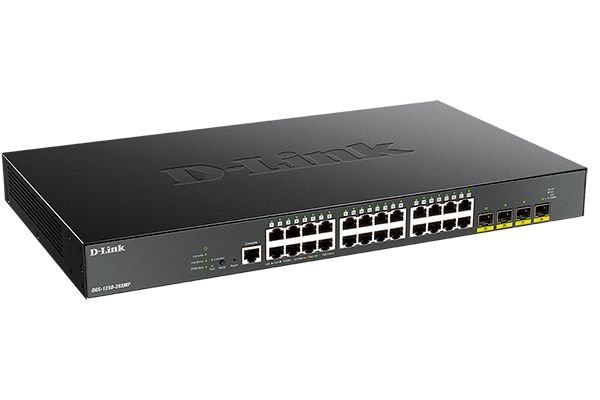 Коммутатор D-Link DGS-1250-28XMP  черный