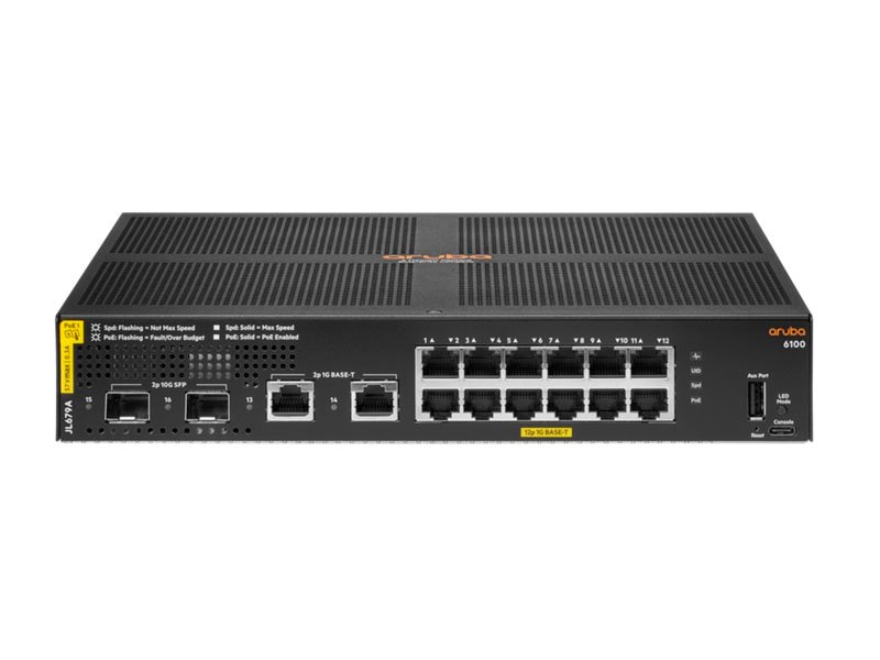 Коммутатор HPE Aruba 6100 (JL679A) 12G CL4 2SFP+ 139W Swch