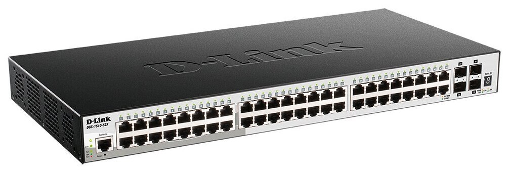 Коммутатор D-Link DGS-1510-52X/A2A с 48 портами 10/100/1000Base-T и 4 портами 10GBase-X SFP+