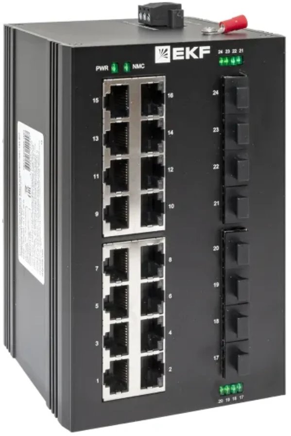 Коммутатор промышленный неуправляемый EKF TSX-U-8GX/SFP-16GT U-8GX/SFP-16GT 8 портов 1000Base-X SFP 16 портов 10/100/1000Base-T(X) RJ45