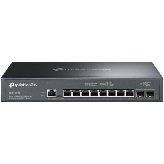 Коммутатор TP-Link SG3210X-M2 управляемый Omada уровня 2+ с 8 портами 2,5 Гбит/с и 2 портами SFP+, 1U, монтируется в 13-дюймовую стойку