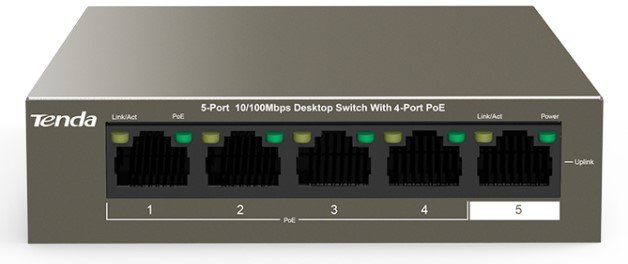 Коммутатор Tenda TEF1105P-4-63W 5port 10/100M