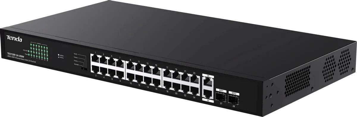 Коммутатор Tenda TEG1128P-24-250W 26 портов