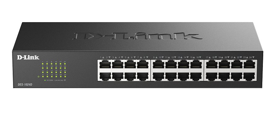 Неуправляемый коммутатор D-Link DES-1024D/H2A с 24 портами 10/100Base-TX