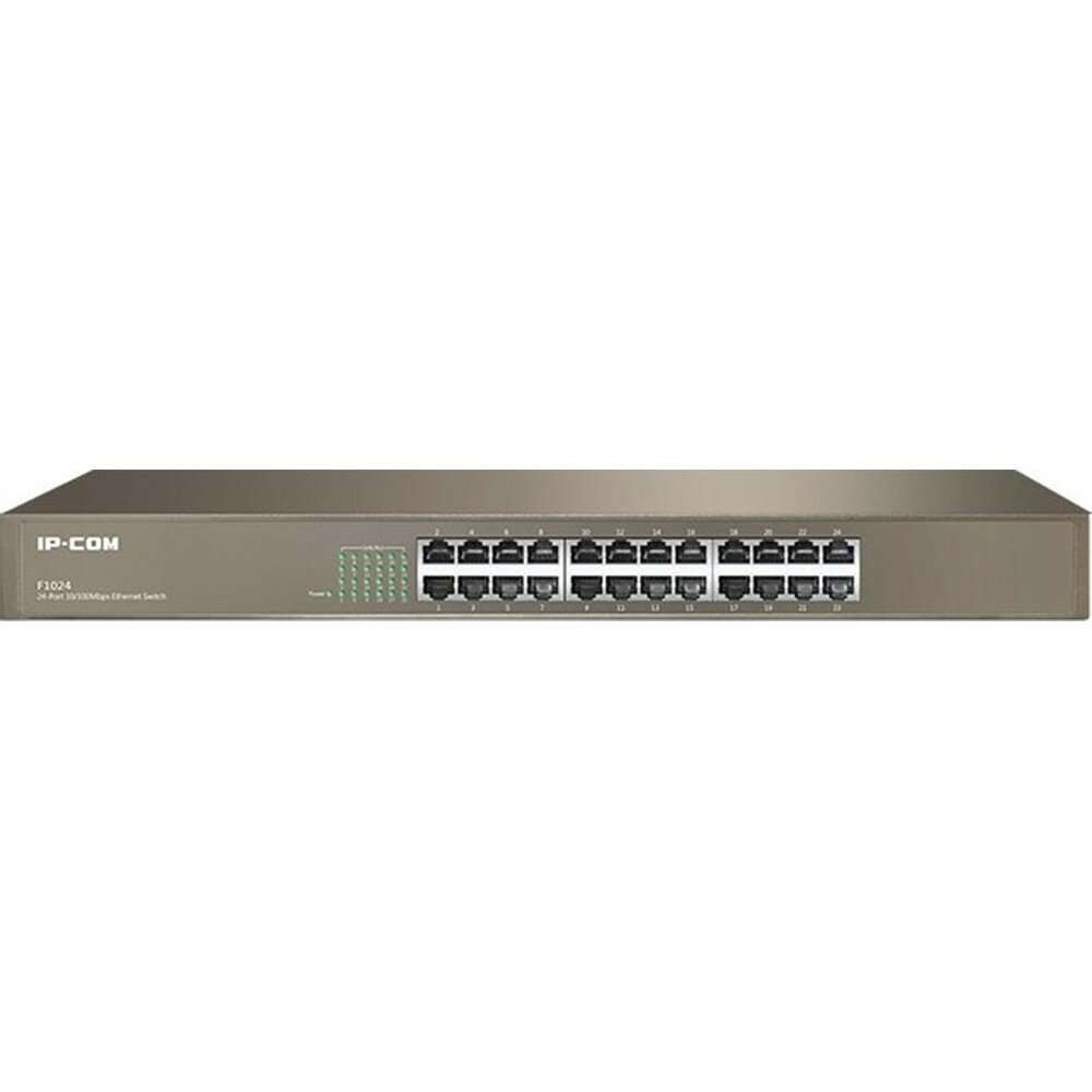Коммутатор IP-COM F1024 неуправляемый, 24 порта, 24x100 Мбит/с, установка в стойку, металлический корпус
