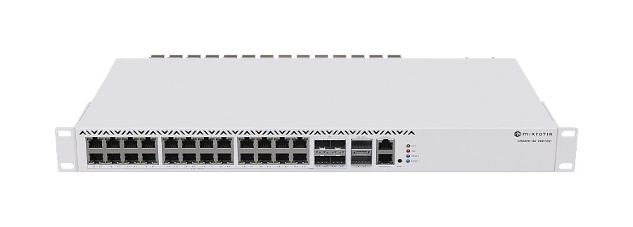 Коммутатор управляемый MikroTik CRS326-4C+20G+2Q+RM (L3) 1x100Мбит/с 20x2.5Гбит/с 4xКомбо(10GBase-T/SFP+) 2xQSFP+