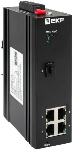 Коммутатор промышленный управляемый EKF TSX-ML2-1GX/SFP-4GTP уровня L2 ML2-1GX/SFP-4GTP 1 порт 1000Base-X SFP 4 порта 10/100/1000Base-T(X) RJ45 c PoE