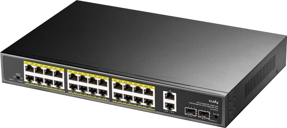 Коммутатор неуправляемый Cudy GS1026PS2 (L2) 26x1Гбит/с 2xКомбо(1000BASE-T/SFP) 2SFP