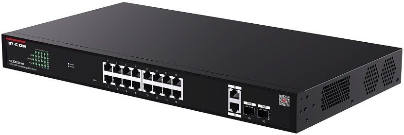 Коммутатор управляемый PoE IP-COM G2220P-16-250W 18 портов, 18x1Гбит/с, SFP 2x1Гбит/с, PoE 16x30Вт (до 230Вт)