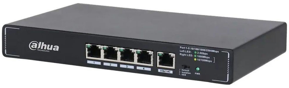 Коммутатор Dahua DH-SMG1005 5-Port Desktop Multi-Gigabit Switch with 5-port 2.5G