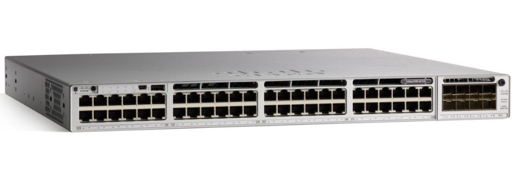 Коммутатор CISCO Catalyst 9300 (C9300-48P-E) 48-port 1Gb copper with modular uplinks, PoE+, PS 1x715W, PoE+ 437W/1440W, DNA Network Essentials