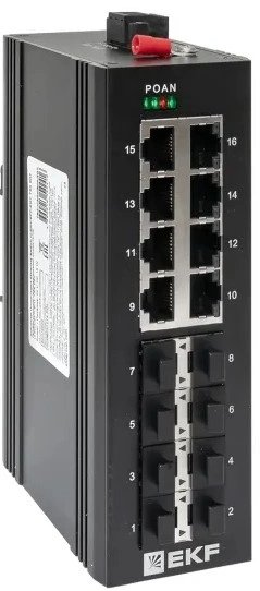 Коммутатор промышленный неуправляемый EKF TSX-U-8GX/SFP-8GT U-8GX/SFP-8GT 8 портов 1000Base-X SFP 8 портов 10/100/1000Base-T(X) RJ45