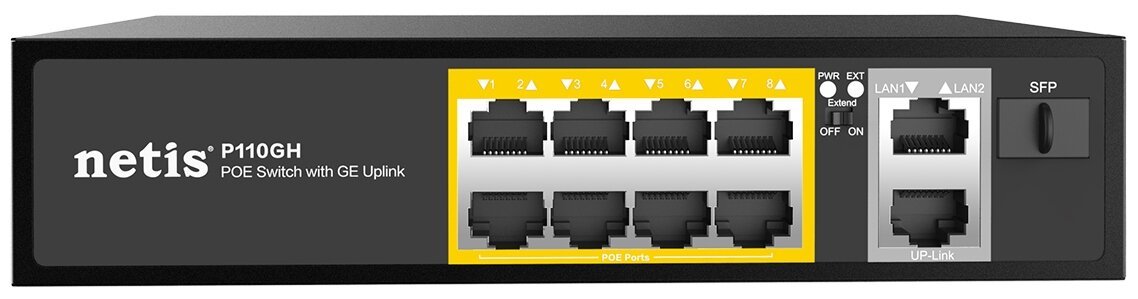 Коммутатор NETIS P110GH 10/100M 10Port 8POE+2XGE+SFP