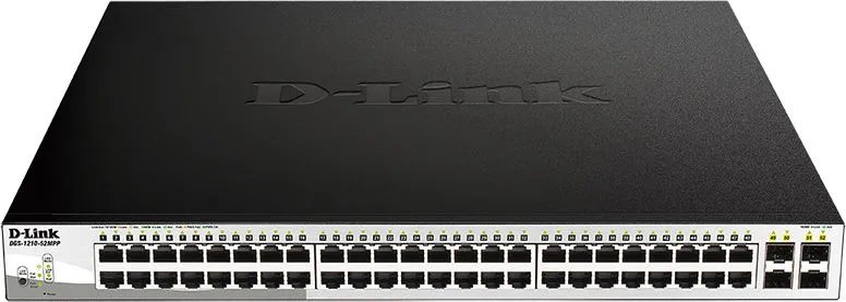 Коммутатор D-Link (DGS-1210-52MPP/E2A) 48G 4SFP 48PoE 740W управляемый