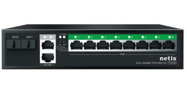 Коммутатор неуправляемый Netis P112GS (L2) 10x1Гбит/с 2SFP 8PoE 120W