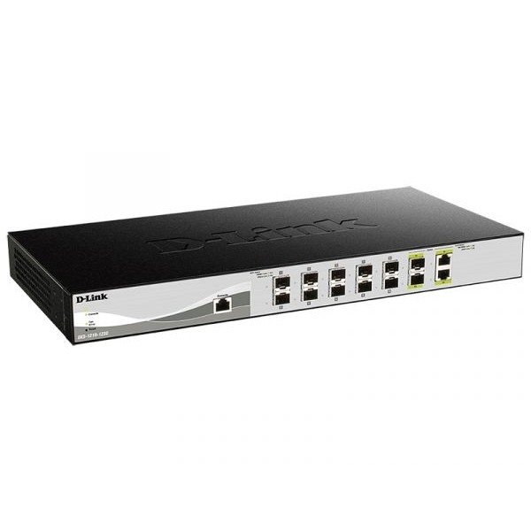 Коммутатор D-Link Proj DXS-1210-12SC/B1A с 10 портами 10GBase-X SFP+ и 2 комбо-портами 10GBase-T/SFP+