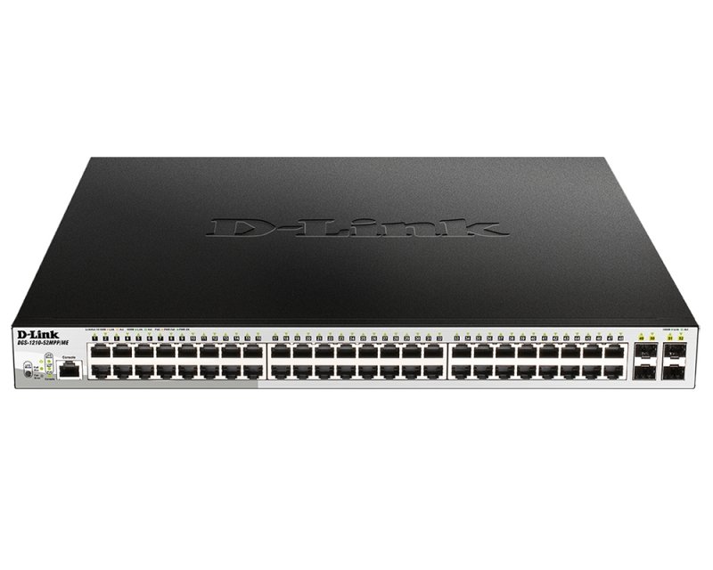 Коммутатор D-Link Proj DGS-1210-52MPP/ME/B3A с 48 портами 10/100/1000Base-T и 4 портами 1000Base-X SFP